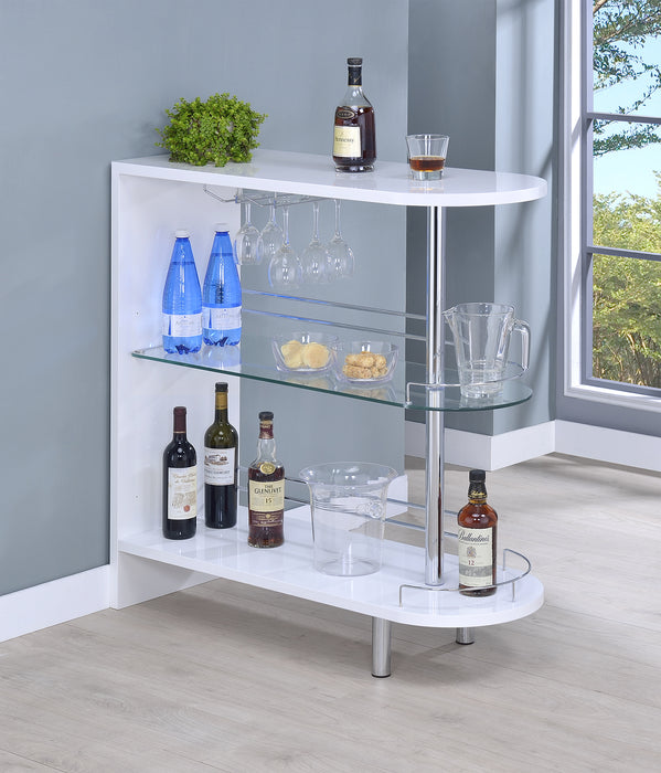 Adolfo 3-tier Bar Table Glossy White and Clear - Time 2 Sleep (West Covina, CA)