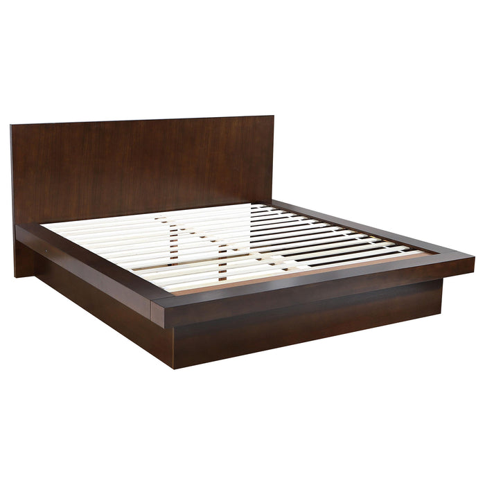 Jessica Eastern King & Queen Platform Bed with Rail Seating Cappuccino - Time 2 Sleep (West Covina, CA)
