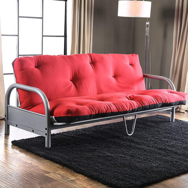 Aksel Black/Red Futon Mattress, Black, Red & Gray - Time 2 Sleep (West Covina, CA)