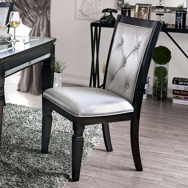 Alena Black/Silver Side Chair (2/CTN) - Time 2 Sleep (West Covina, CA)