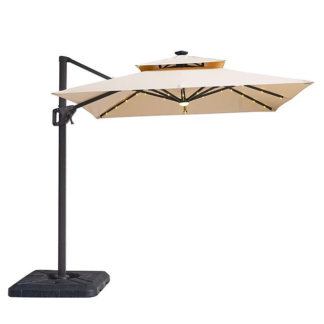 Xico 8 Ft Square Umbrella w/ Double Top w/ LED Light + 37" Large Base - Time 2 Sleep (West Covina, CA)