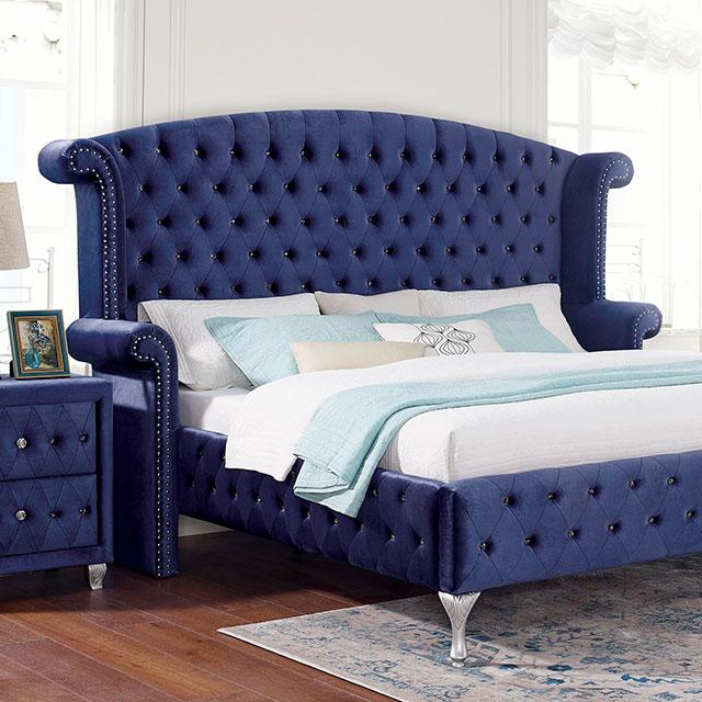 ALZIR Cal.King, E.King, & Queen Bed, Blue - Time 2 Sleep (West Covina, CA)