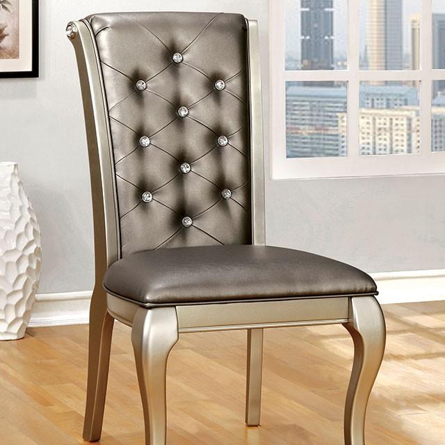AMINA Champagne Side Chair (2/CTN) - Time 2 Sleep (West Covina, CA)