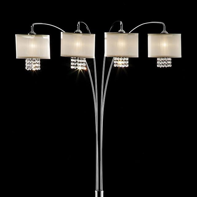 Claris Ivory/Chrome Arch Lamp, Hanging Crystal - Time 2 Sleep (West Covina, CA)