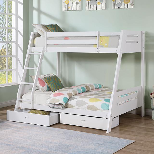 Emilee Twin/Full Bunk Bed White, Grey, Espresso, & Black - Time 2 Sleep (West Covina, CA)