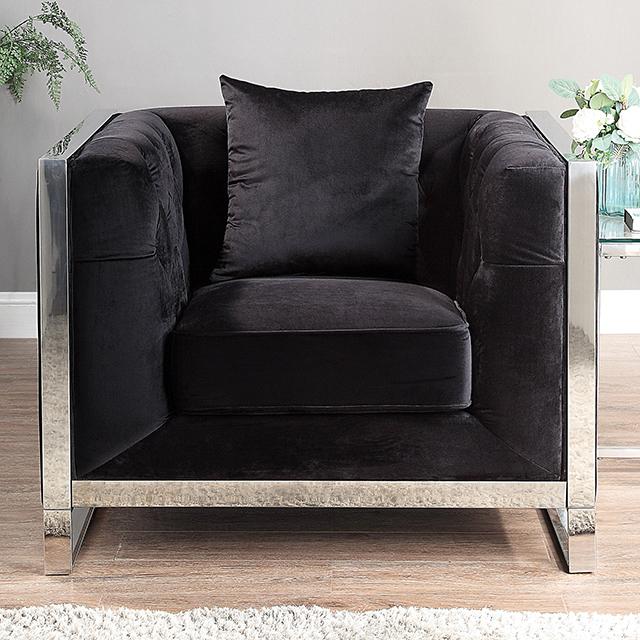 EVADNE Chair w/ Pillow, Black - Time 2 Sleep (West Covina, CA)