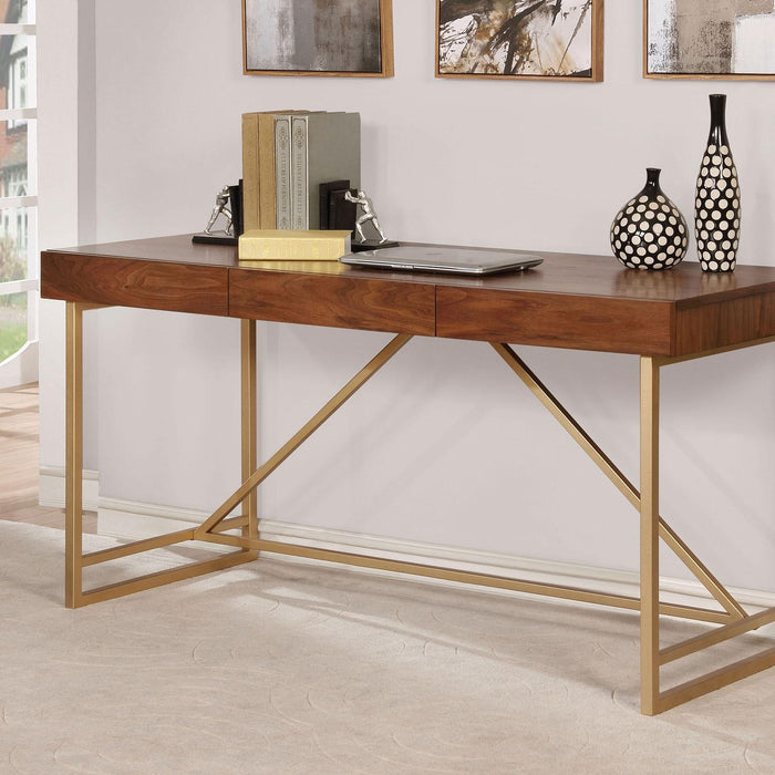 Halstein Light Walnut/Gold Desk - Time 2 Sleep (West Covina, CA)