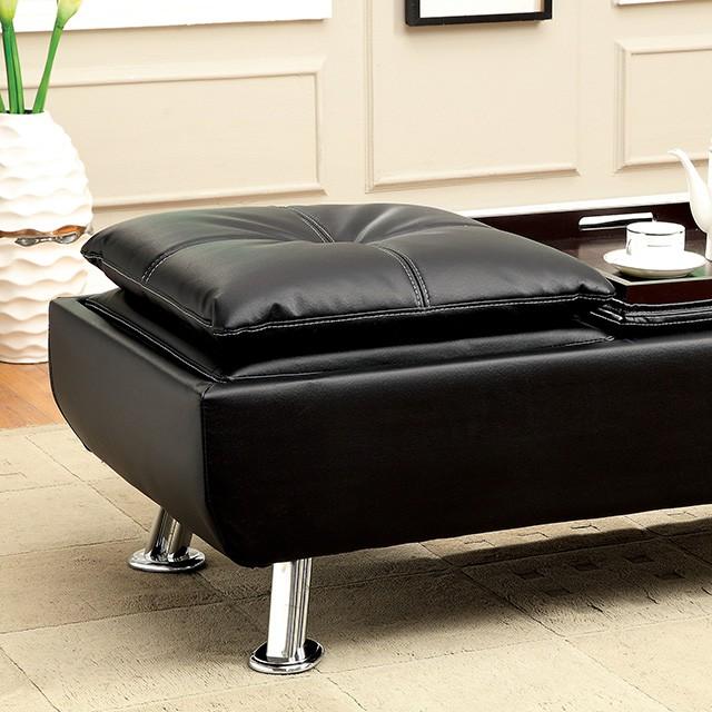 HAUSER II Black/Chrome Ottoman, Black - Time 2 Sleep (West Covina, CA)