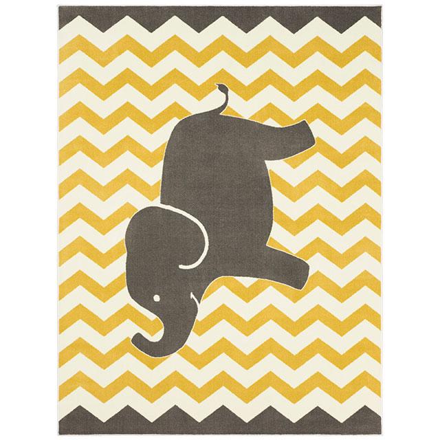 BARON 5' X 8', Area Rug, Elephant, Yellow/Gray - Time 2 Sleep (West Covina, CA)