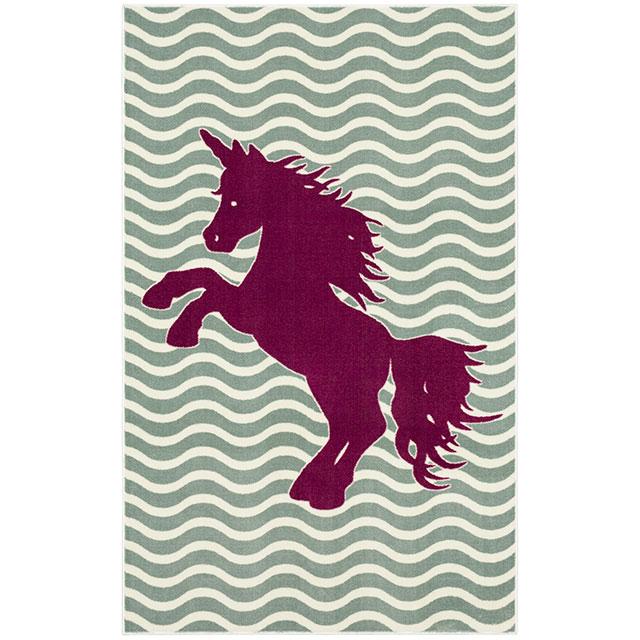 BARON 5' X 8', Area Rug, Horse, Sage Green/Fuchsia - Time 2 Sleep (West Covina, CA)
