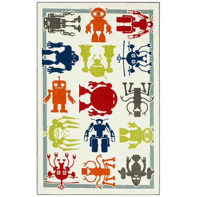 BARON 5' X 8', Area Rug, Robots, Multi/Ivory - Time 2 Sleep (West Covina, CA)