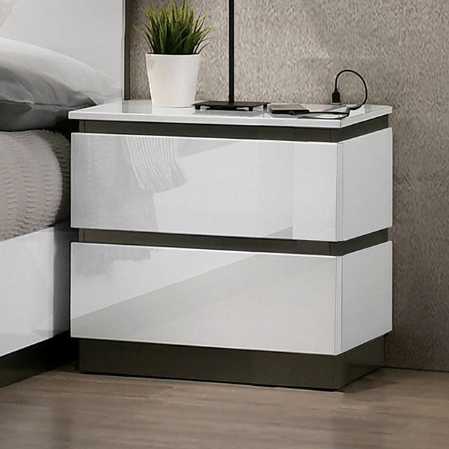 BIRSFELDEN Night Stand w/ USB, White - Time 2 Sleep (West Covina, CA)