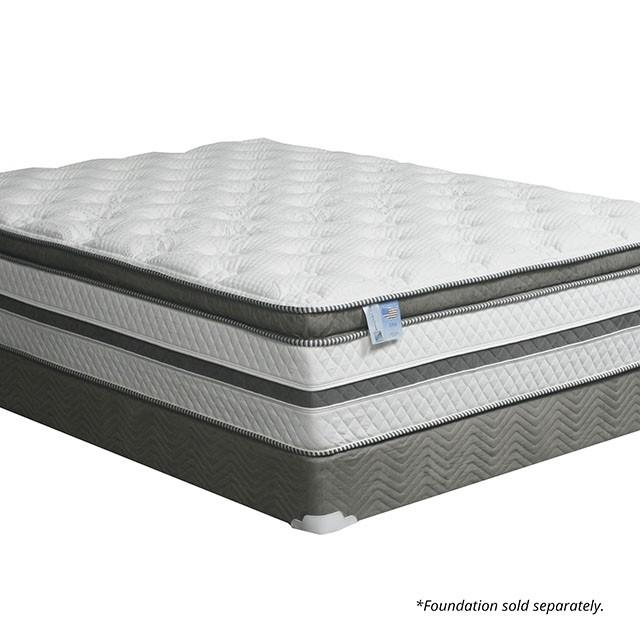 SIDDALEE White/Gray 16" Euro Pillow Top Mattress, Queen - Time 2 Sleep (West Covina, CA)