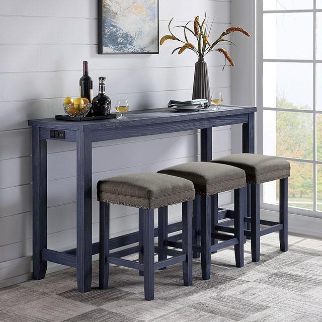 CAERLEON 4 Pc. Counter Ht. Table Set, Blue - Time 2 Sleep (West Covina, CA)
