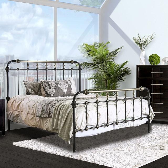 RIANA Antique Black Metal E.King, Full, Queen, & Twin Bed - Time 2 Sleep (West Covina, CA)