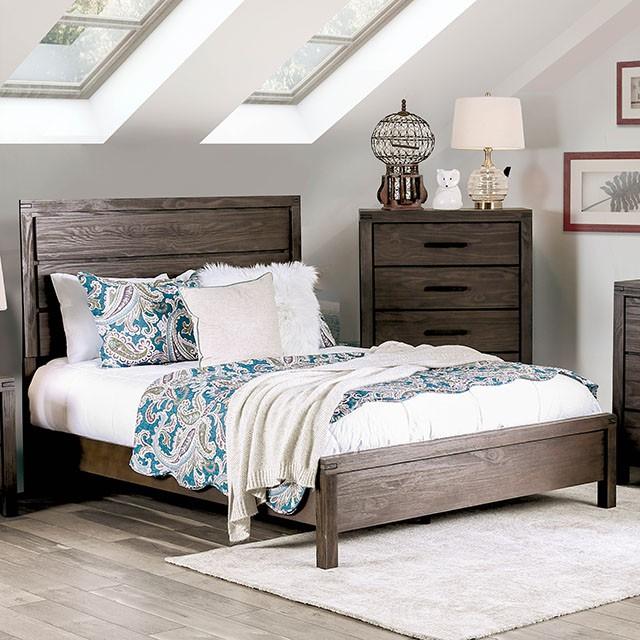 Rexburg Wire-Brushed Rustic Brown E.King & Full Bed - Time 2 Sleep (West Covina, CA)