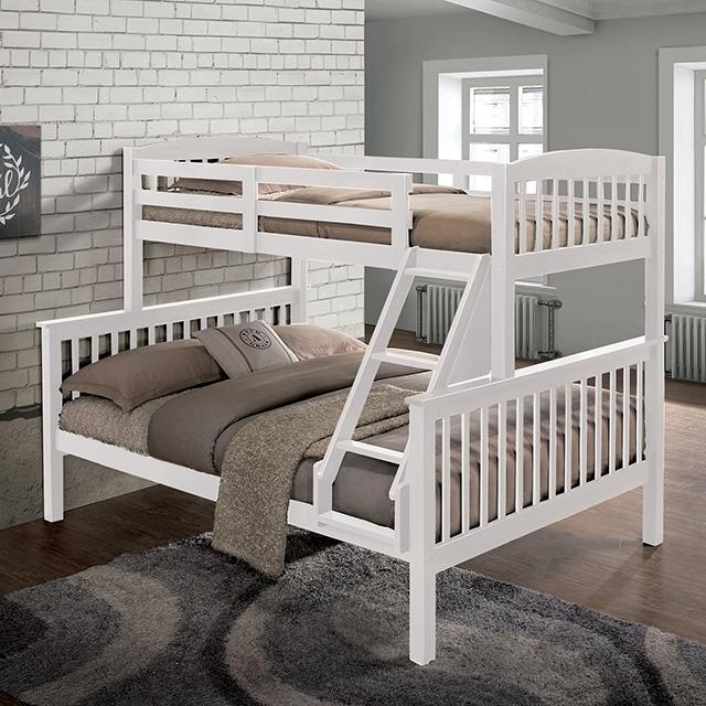 Brookings Twin/Full Bunk Bed White, Brown & Black - Time 2 Sleep (West Covina, CA)