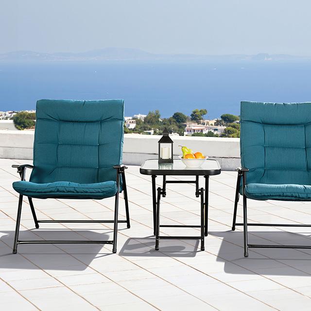 Bastia 3 Pc. Conversation Set Teal & Beige - Time 2 Sleep (West Covina, CA)