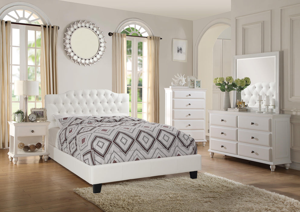 Chyuan Queen Bed/Pu-White in White / Espresso - Time 2 Sleep (West Covina, CA)
