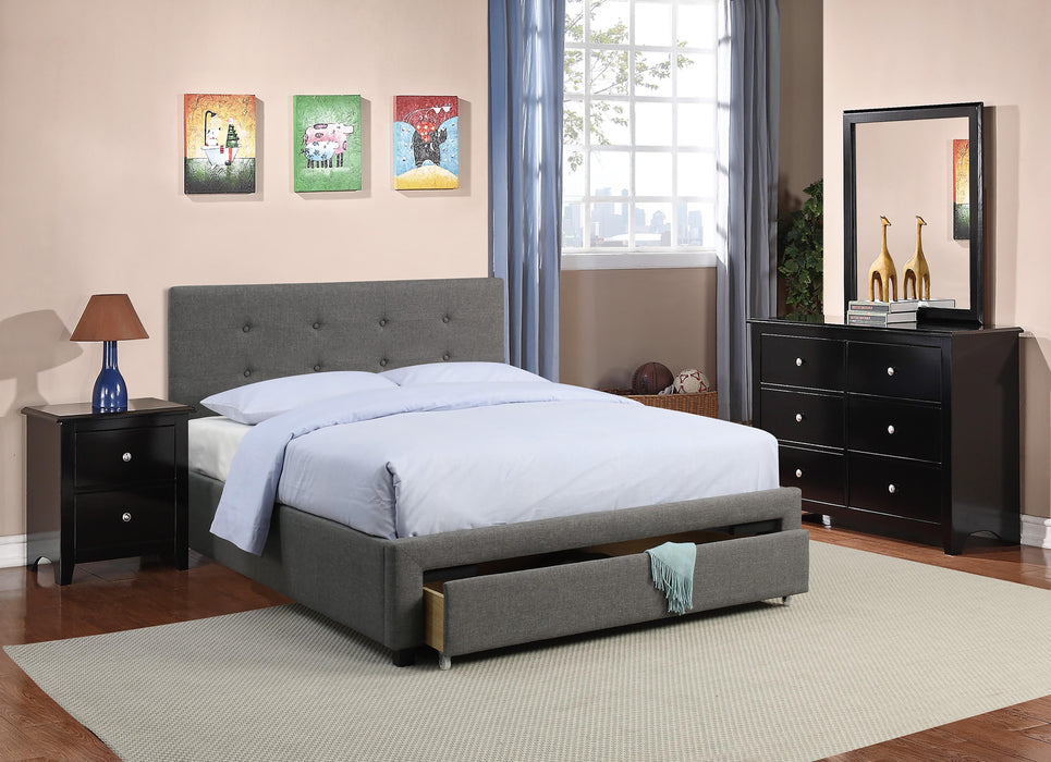 Liihcc Queen Bed W/Drawer in Grey / Black - Time 2 Sleep (West Covina, CA)