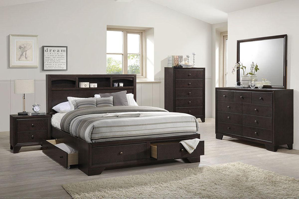 Liihfd Queen Bed/Dark Walnut in Dark Merlot - Time 2 Sleep (West Covina, CA)