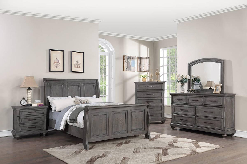 Mcraft Queen Bed in Antique Gray Oak - Time 2 Sleep (West Covina, CA)
