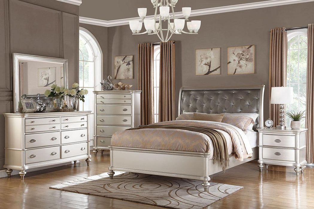 Mcraft Queen Bed/Silver Finish in Silver - Time 2 Sleep (West Covina, CA)