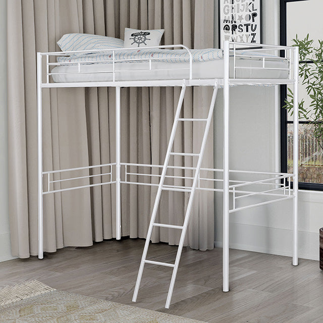 Myles Twin Loft Bed White, Silver & Black - Time 2 Sleep (West Covina, CA)