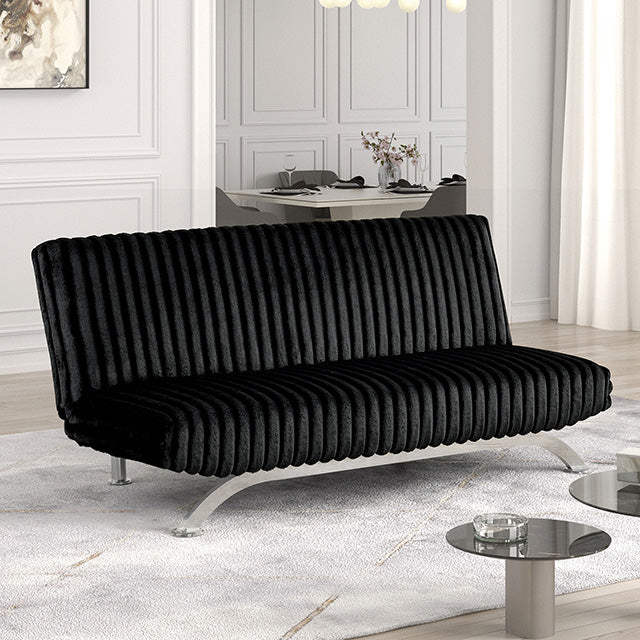 Villeneuve Futon Sofa Bed Black, Pink, & Grey - Time 2 Sleep (West Covina, CA)