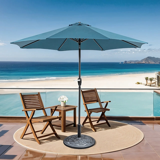 Soli 9' Outdoor Umbrella w/ Auto Tilt + 21" Round Base - Time 2 Sleep (West Covina, CA)