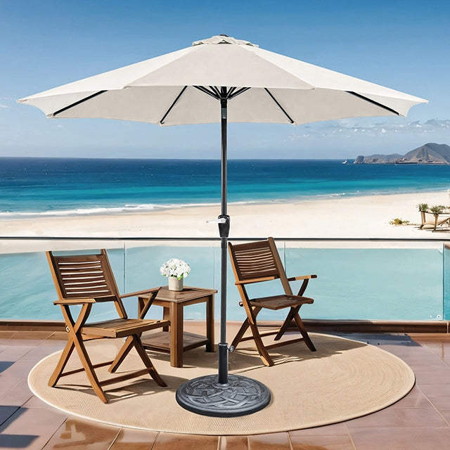 Soli 9' Outdoor Umbrella w/ Auto Tilt + 21" Round Base - Time 2 Sleep (West Covina, CA)