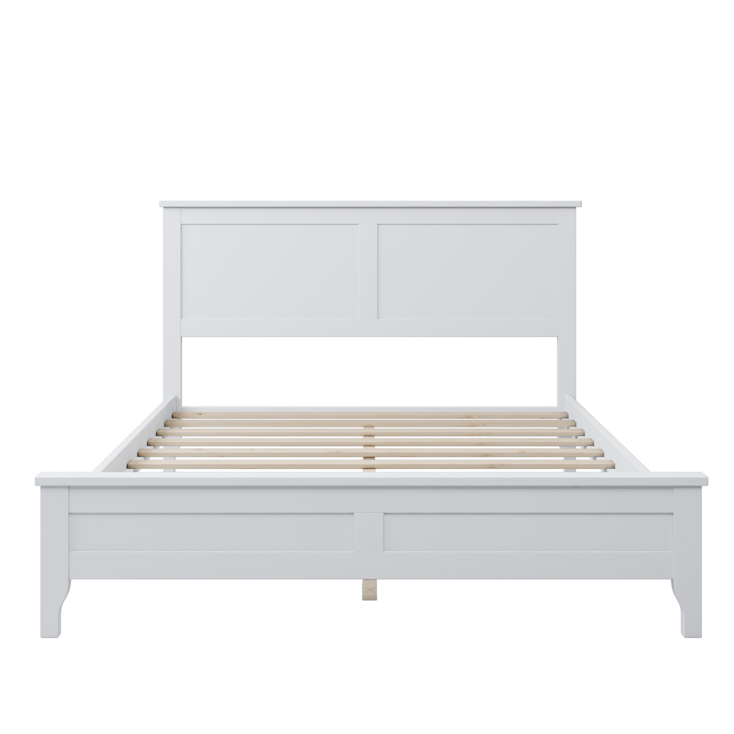 White Solid Platform Bed 