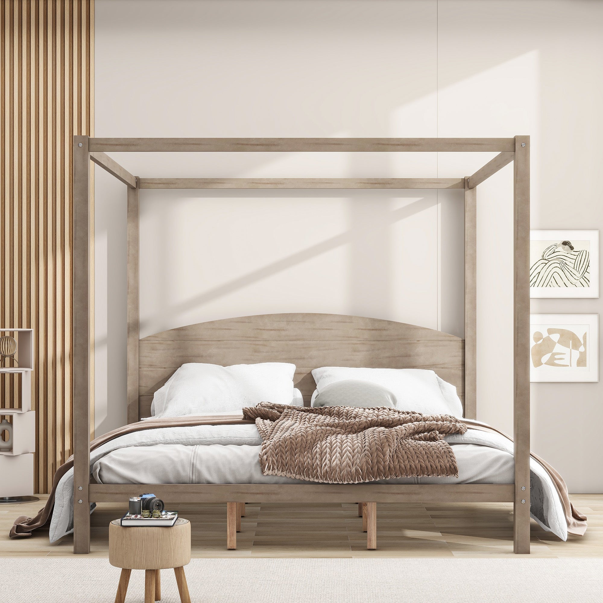 King Size Canopy Platform Bed 