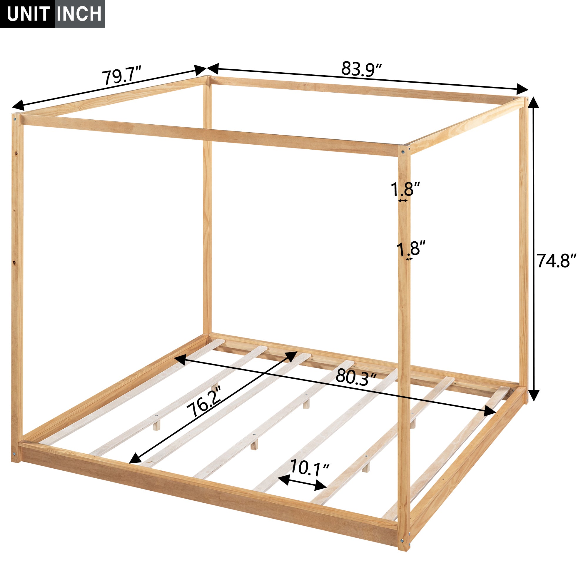 King Size Canopy Platform Bed