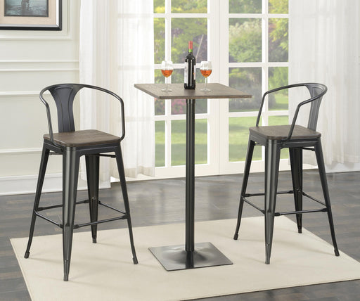 Cavalier 3-piece Square Bar Table Set Dark Elm and Black - Time 2 Sleep (West Covina, CA)