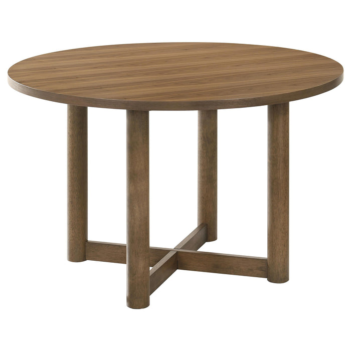 Crestmore 5-piece 46-inch Round Wood Dining Table Set Walnut - Time 2 Sleep (West Covina, CA)