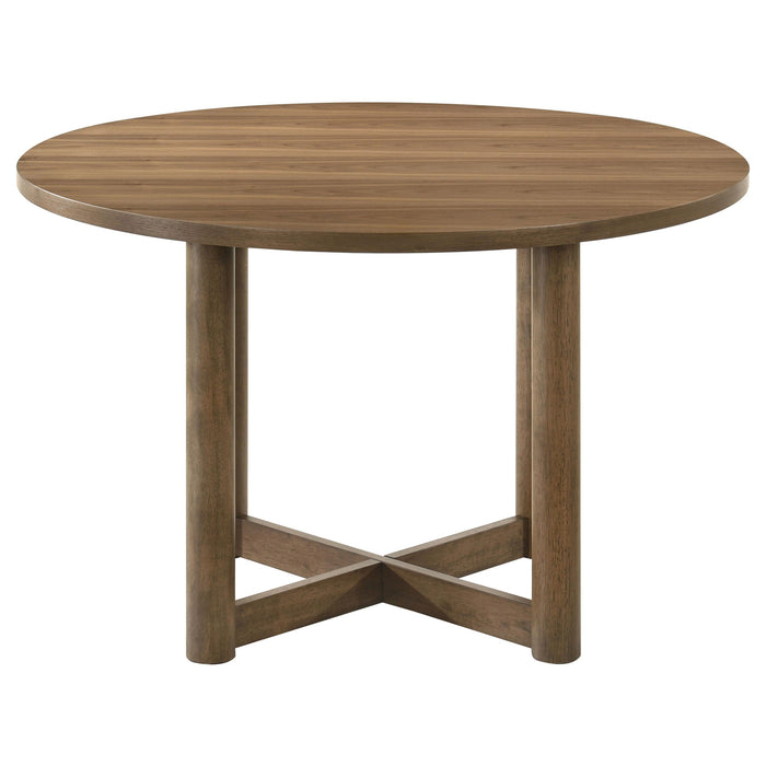 Crestmore 5-piece 46-inch Round Wood Dining Table Set Walnut - Time 2 Sleep (West Covina, CA)