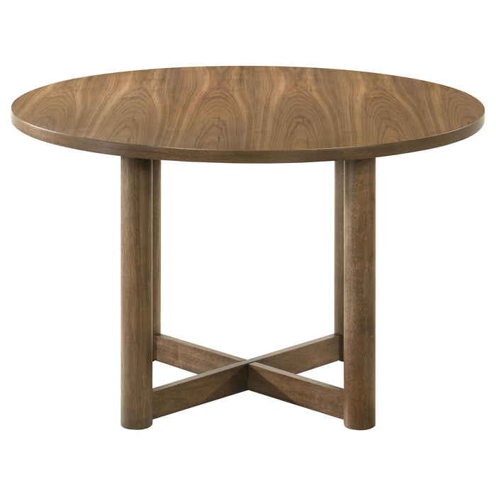 Crestmore 5-piece 46-inch Round Wood Dining Table Set Walnut - Time 2 Sleep (West Covina, CA)