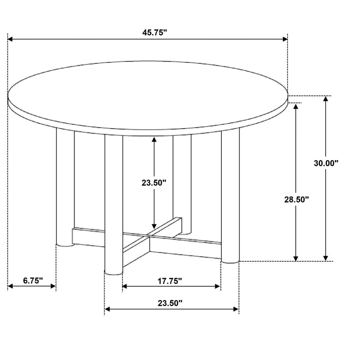 Crestmore 5-piece 46-inch Round Wood Dining Table Set Walnut - Time 2 Sleep (West Covina, CA)