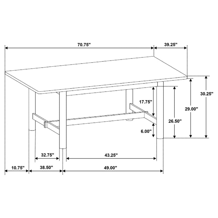 Crestmore 71-inch Rectangular Wood Dining Table Walnut - Time 2 Sleep (West Covina, CA)