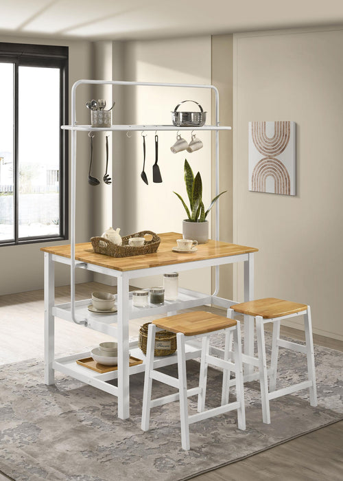 Edgeworth 3-piece Kitchen Island Counter Table Set White - Time 2 Sleep (West Covina, CA)