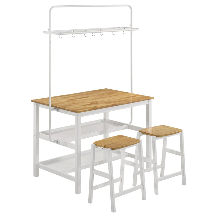 Edgeworth 3-piece Kitchen Island Counter Table Set White - Time 2 Sleep (West Covina, CA)