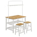 Edgeworth 3-piece Kitchen Island Counter Table Set White - Time 2 Sleep (West Covina, CA)