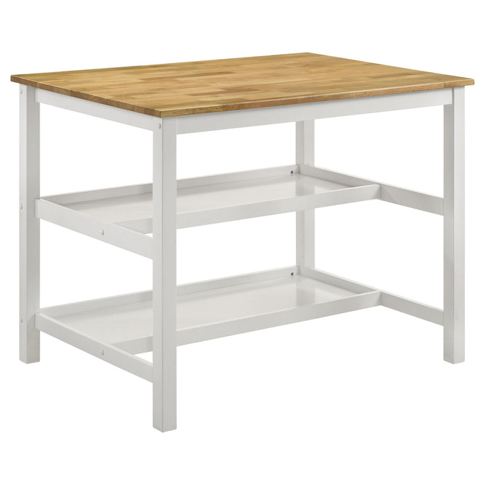 Edgeworth Kitchen Island Counter Table Brown and White - Time 2 Sleep (West Covina, CA)