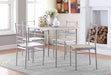 Anna Fontana 5-piece Rectangular Dining Set Brushed Silver - Time 2 Sleep (West Covina, CA)