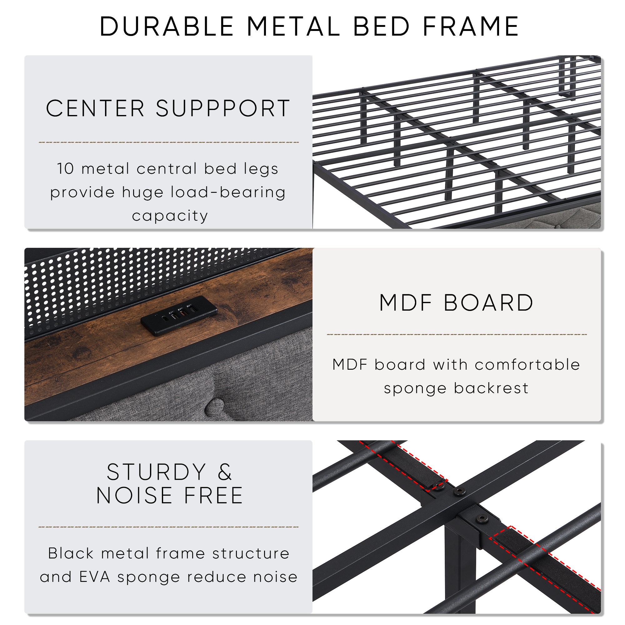 King Size Platform Bed Frame 