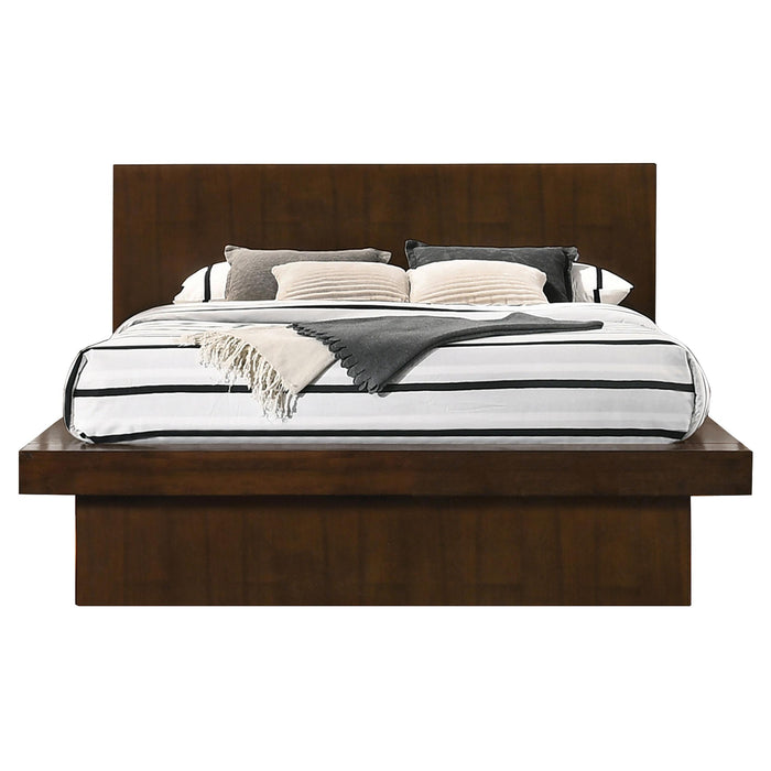 Jessica Eastern King & Queen Platform Bed with Rail Seating Cappuccino - Time 2 Sleep (West Covina, CA)