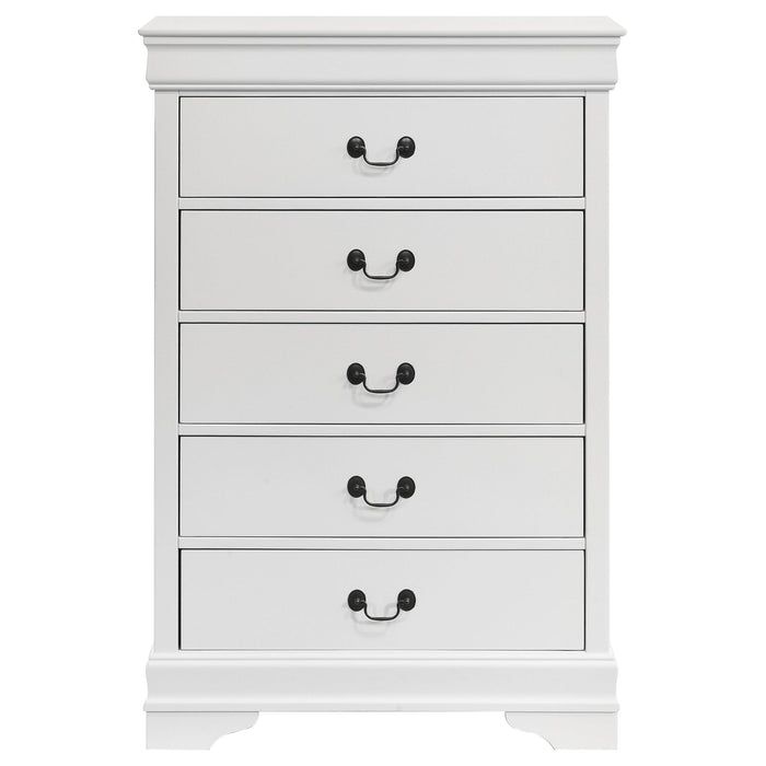 Louis Philippe 5-drawer Bedroom Chest White - Time 2 Sleep (West Covina, CA)