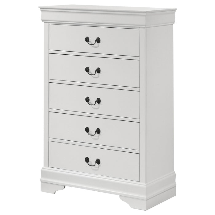 Louis Philippe 5-drawer Bedroom Chest White - Time 2 Sleep (West Covina, CA)