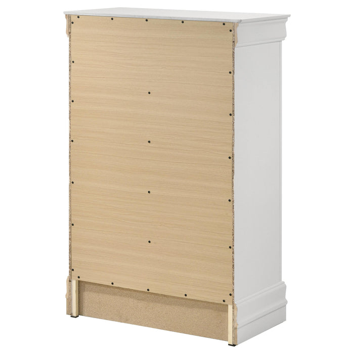 Louis Philippe 5-drawer Bedroom Chest White - Time 2 Sleep (West Covina, CA)
